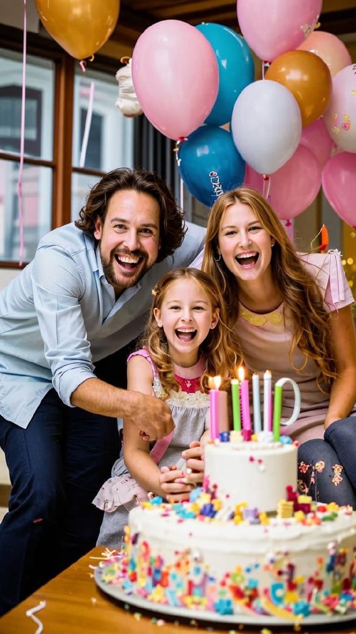 Glückliche Familie unterwegs